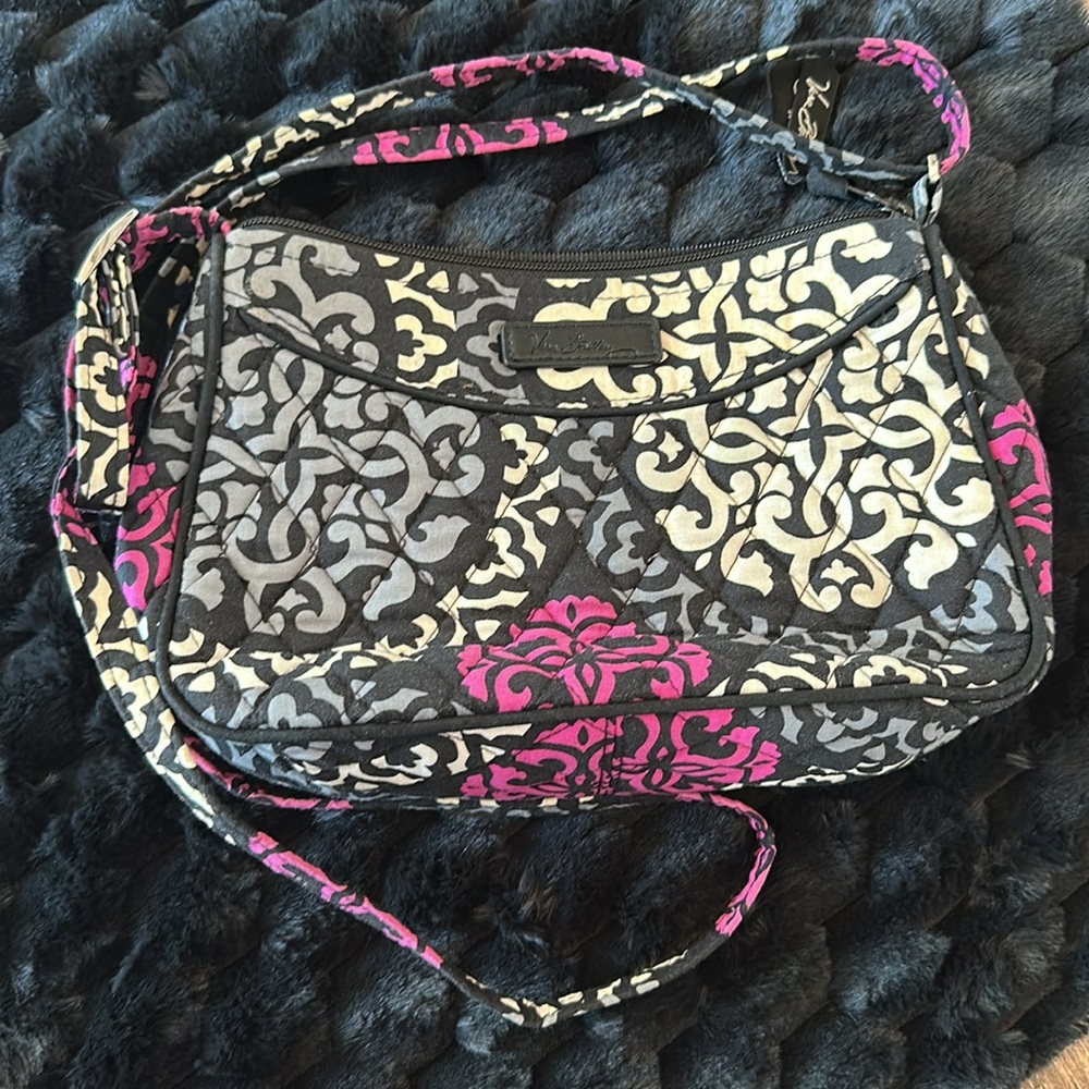 Vera Bradley Black and Pink Patterned Crossbody Women's Bag - Picture 14 of 16